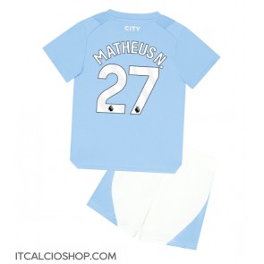 Manchester City Matheus Nunes #27 Prima Maglia Bambino 2023-24 Manica Corta (+ Pantaloni corti)
